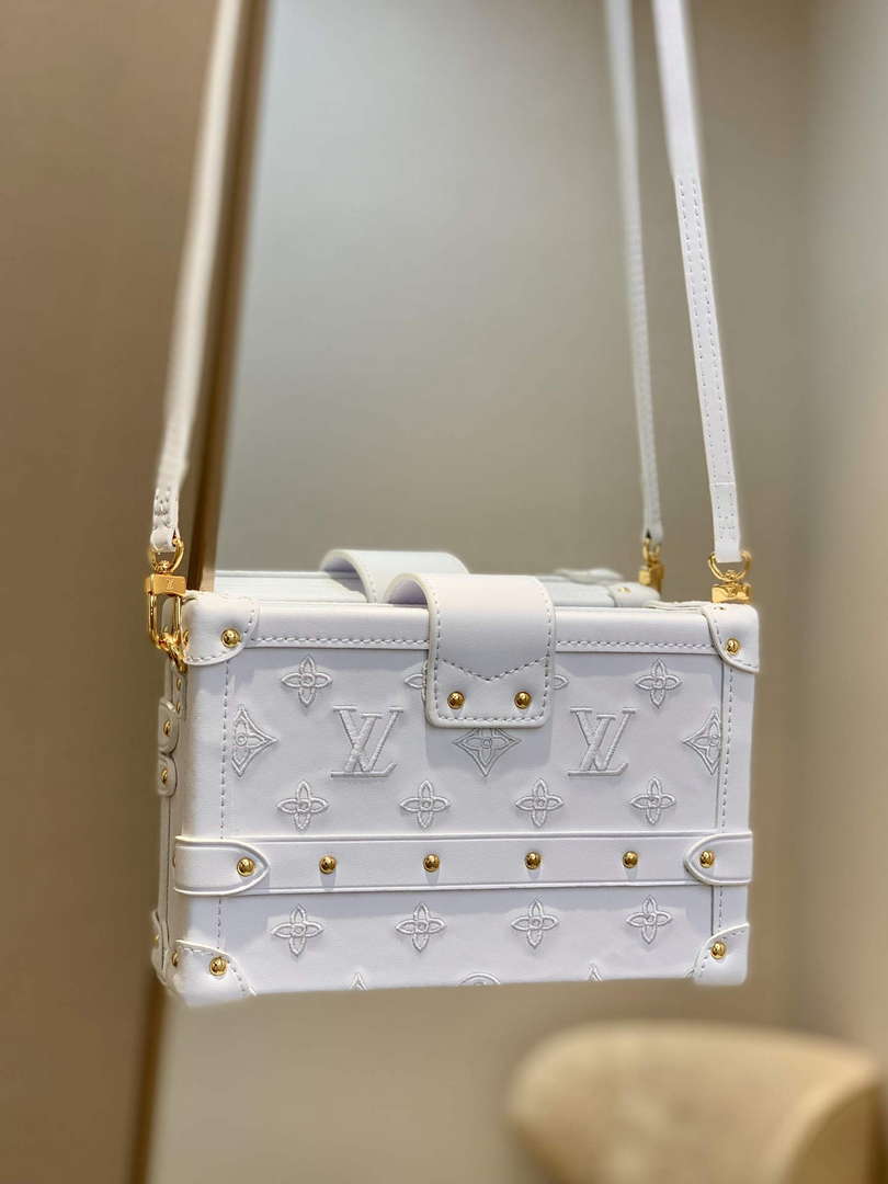 LV M20847 Louis Vuitton Petite Malle Handbag White