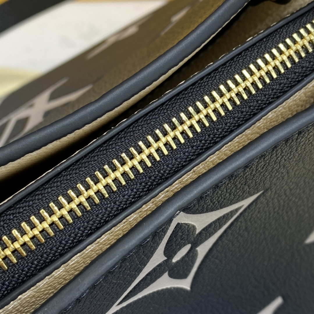 Louis Vuitton LV M45842 Grand Palais bicolor Monogram empreinte leather Black Beige