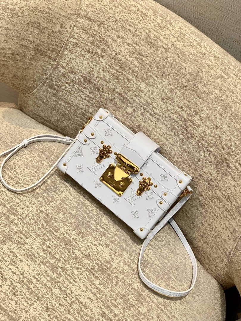LV M20847 Louis Vuitton Petite Malle Handbag White