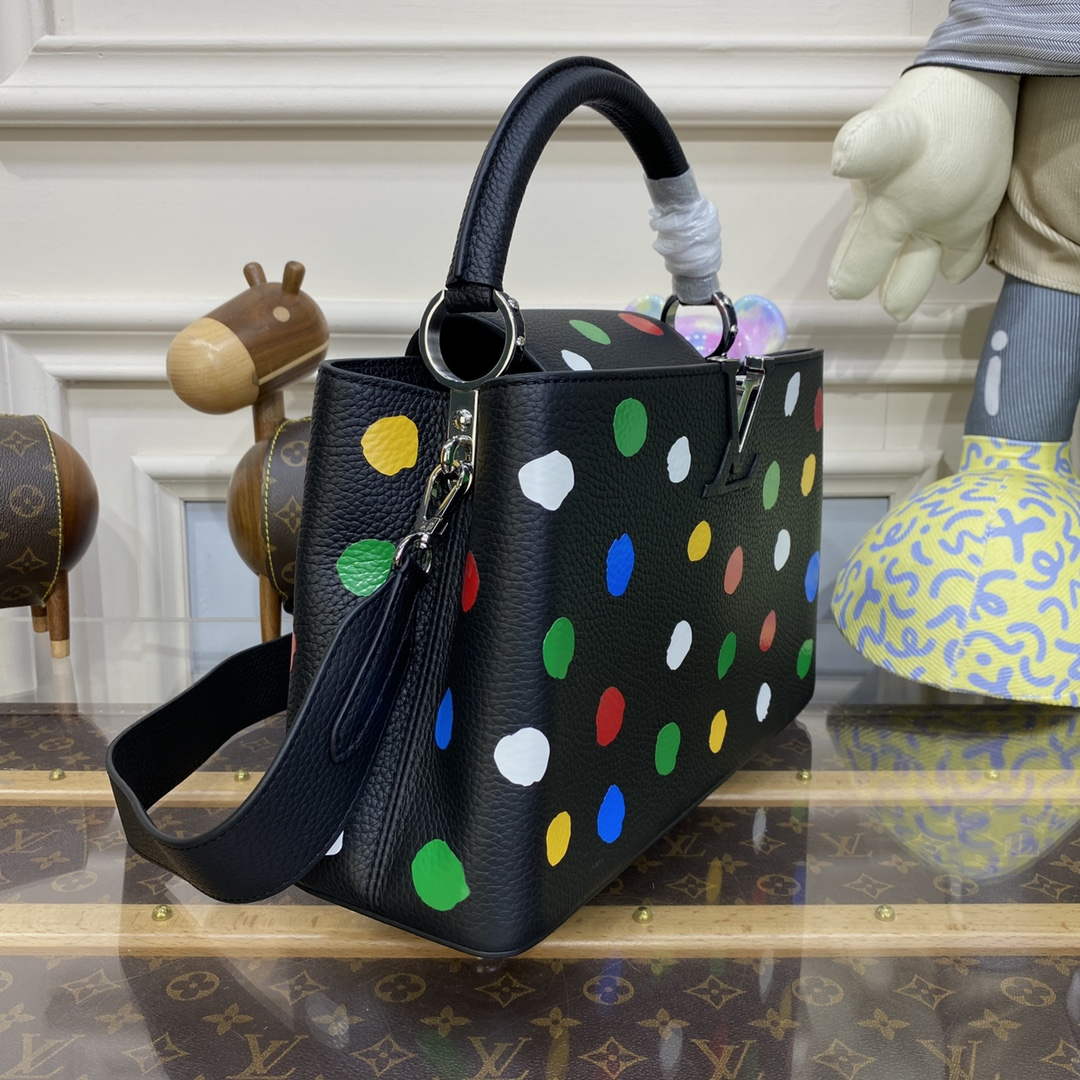 LV M21663 Louis Vuitton LV x YK Capucines MM Bag Black