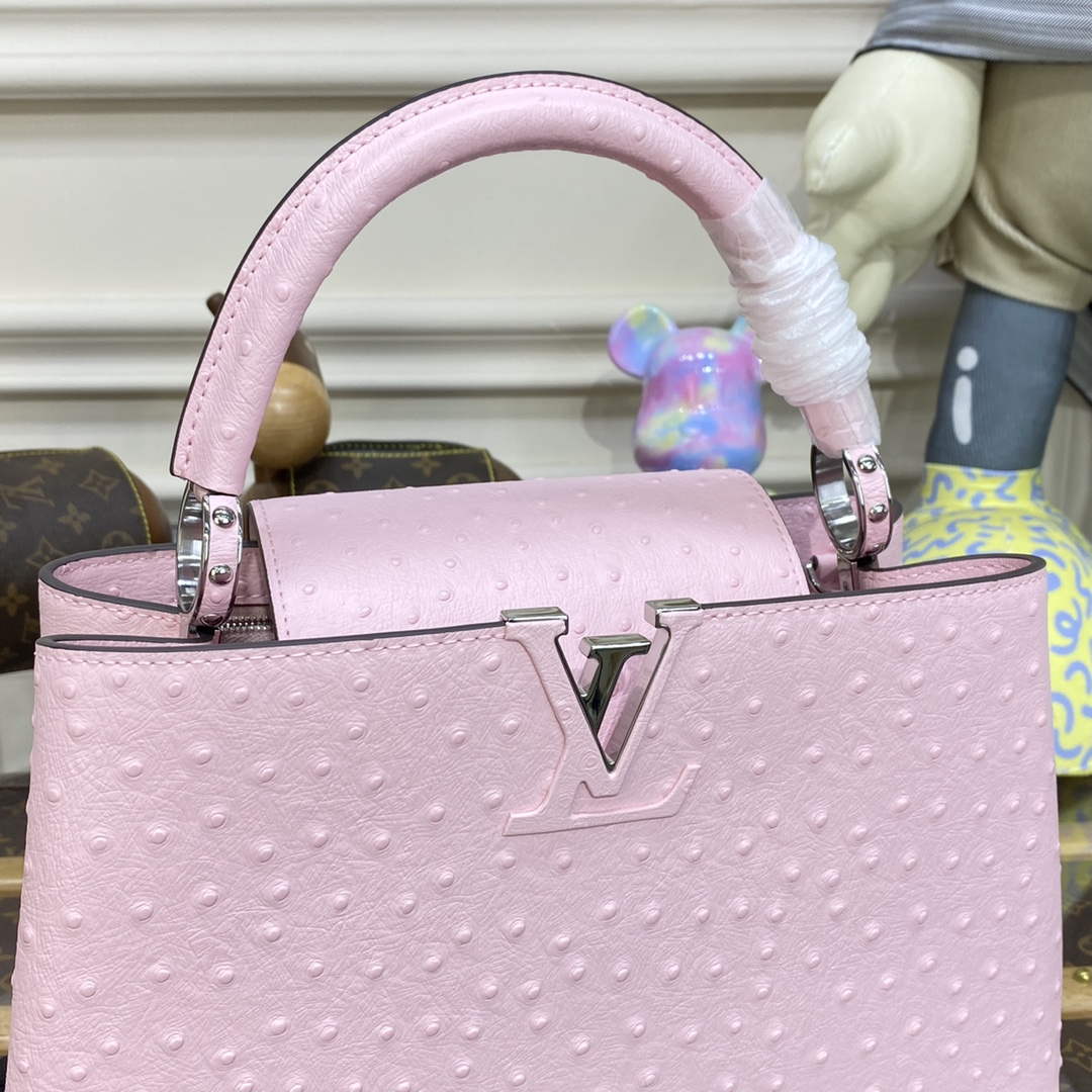 LV N81279 Louis Vuitton Capucines MM Handbag Rose Calypso