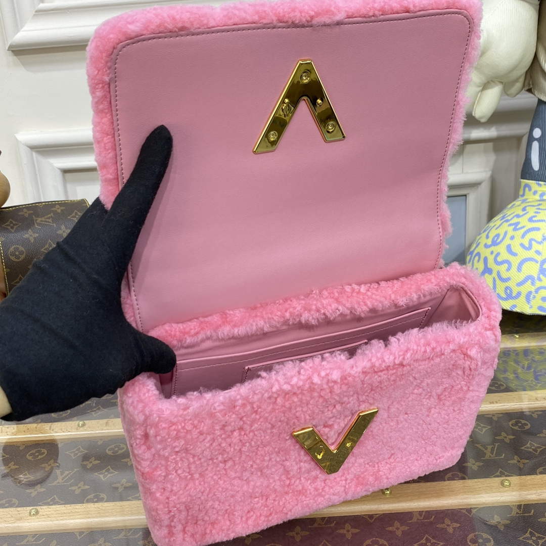 Louis Vuitton LV M21320 Twist MM Handbag Pink