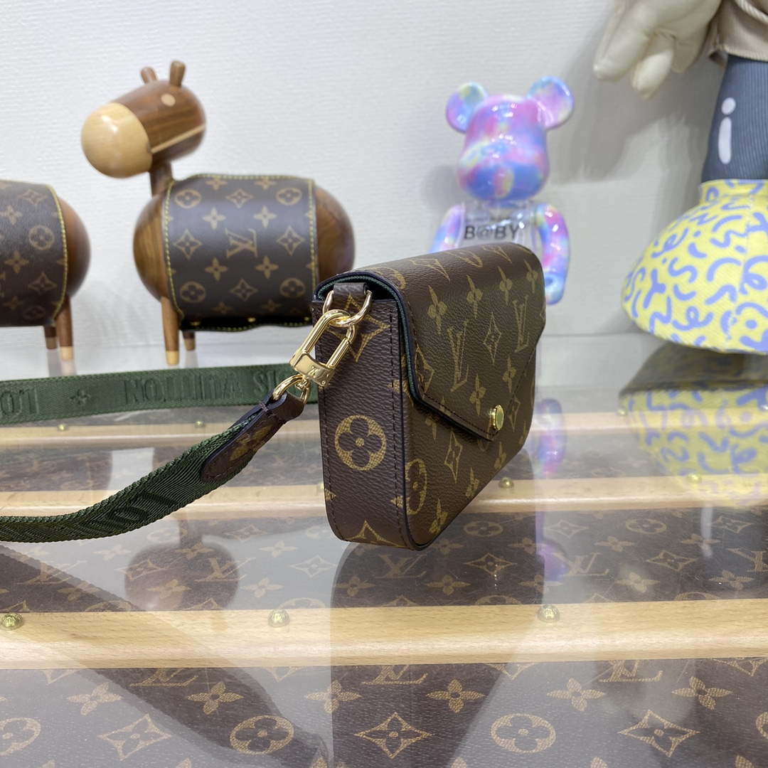 LV M80091 Louis Vuitton F��licie Strap   Go Bag Khaki Green