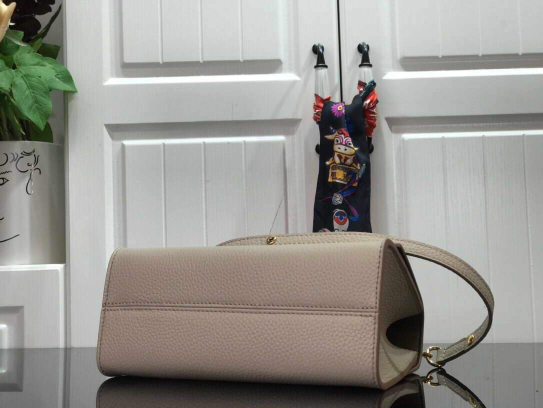 LV M57214 Louis Vuitton Twist one Handle PM Taurillon Leather Beige