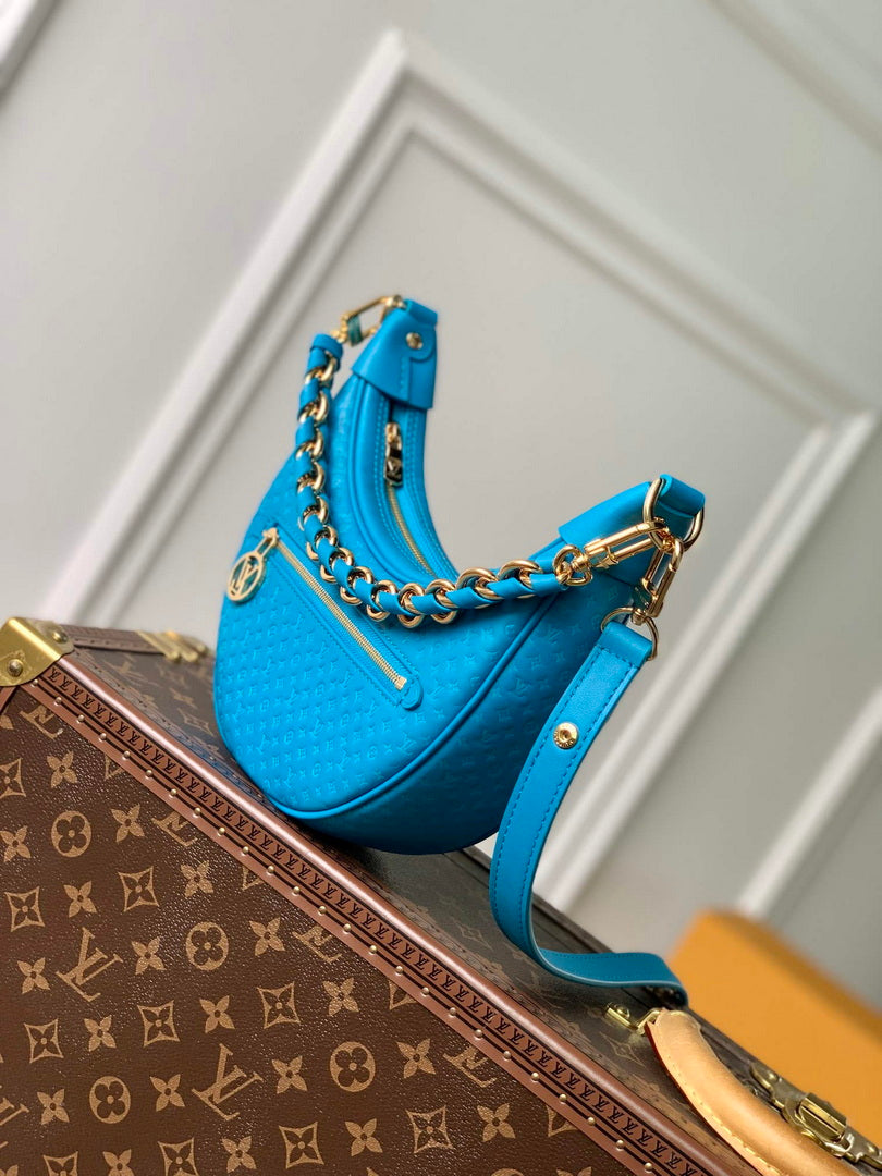 LV M22593 Louis Vuitton Loop Baguette Handbag Blue