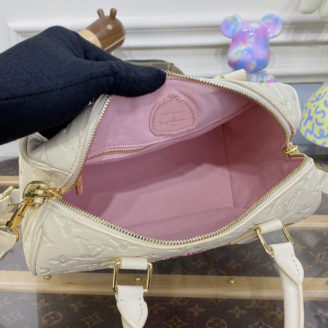 LV M46415 Louis Vuitton LV x YK Speedy Bandouli��re 25 Bag White
