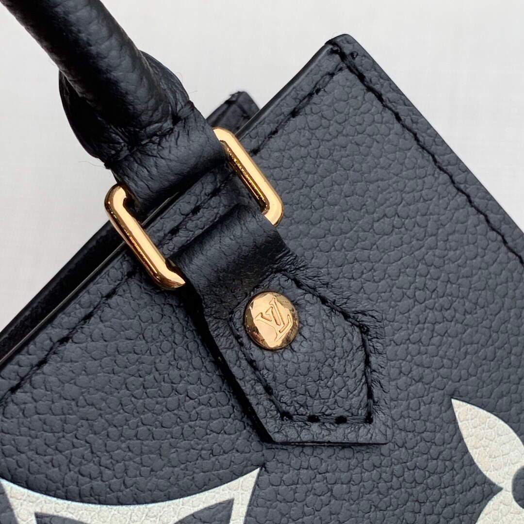 LV M57937 Louis Vuitton Petit Sac Plat Bag Black Beige