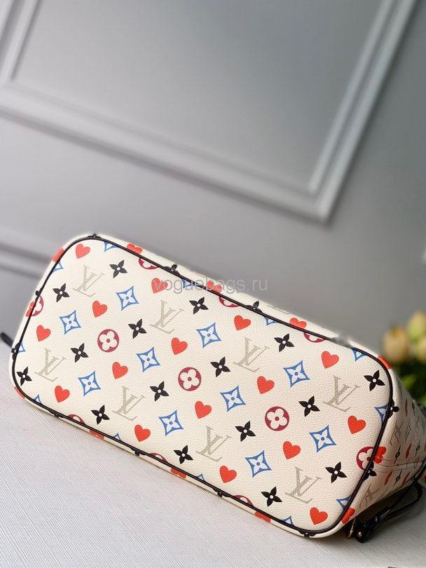 LV M57462 Designer Louis Vuitton Game On Neverfull Mm On Monogram White