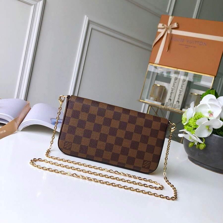 LV N63032 Louis Vuitton Felicie Pochette Bag M61276 Damier Ebene