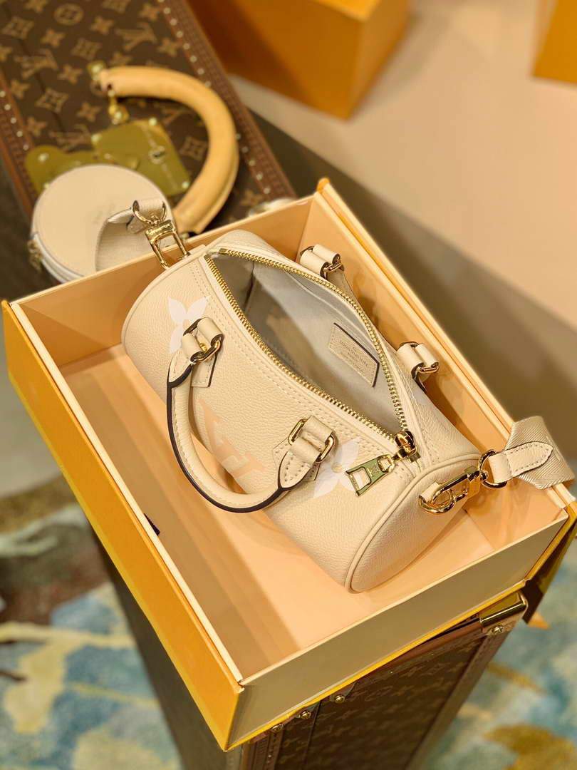 LV M45708 Louis Vuitton Papillon BB Bag Cream Saffron