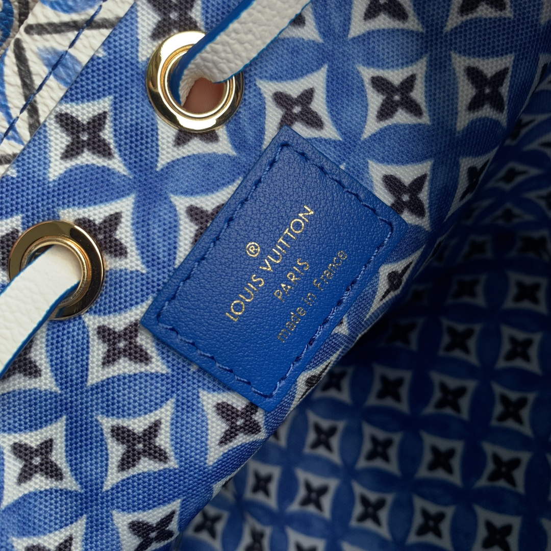LV M82386 Louis Vuitton Nano No�� Bucket Bag Blue