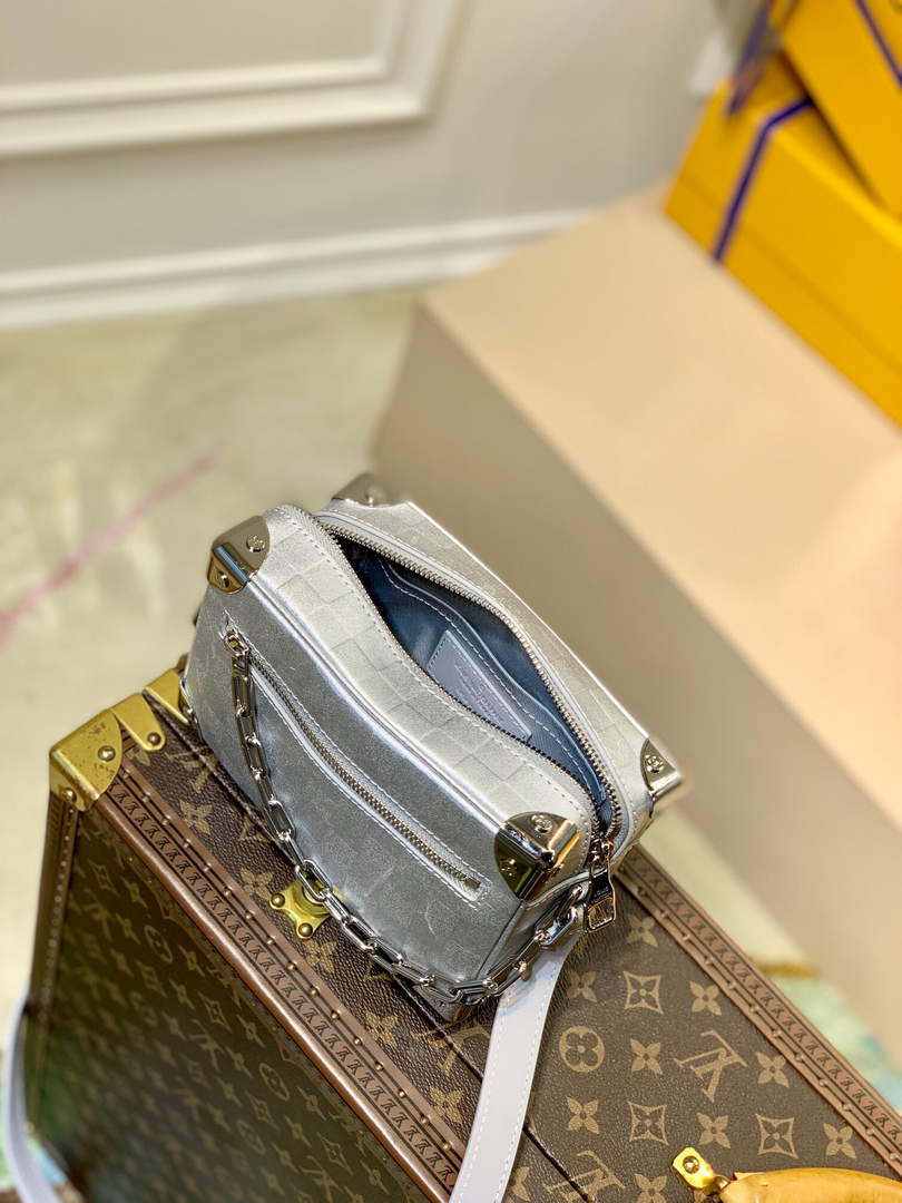 LV M59726 Louis Vuitton Mini Soft Trunk Silver
