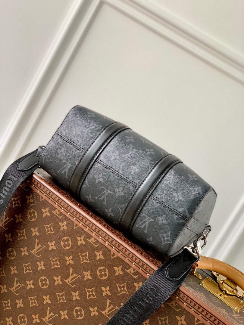 LV M46271 Louis Vuitton Keepall Bandouliere 25 Bag Black