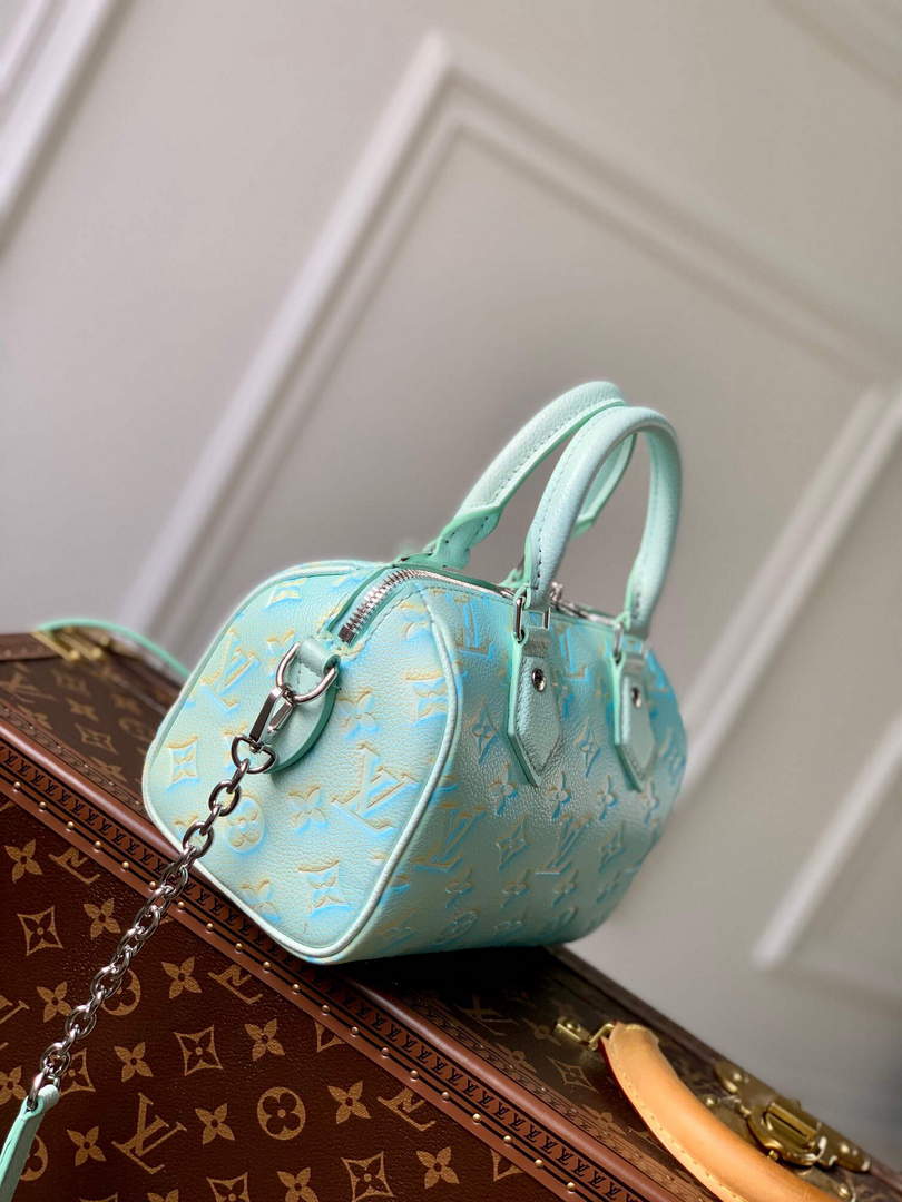 LV M46092 Louis Vuitton Speedy Bandouliere 20 Handbag Vert d eau Green