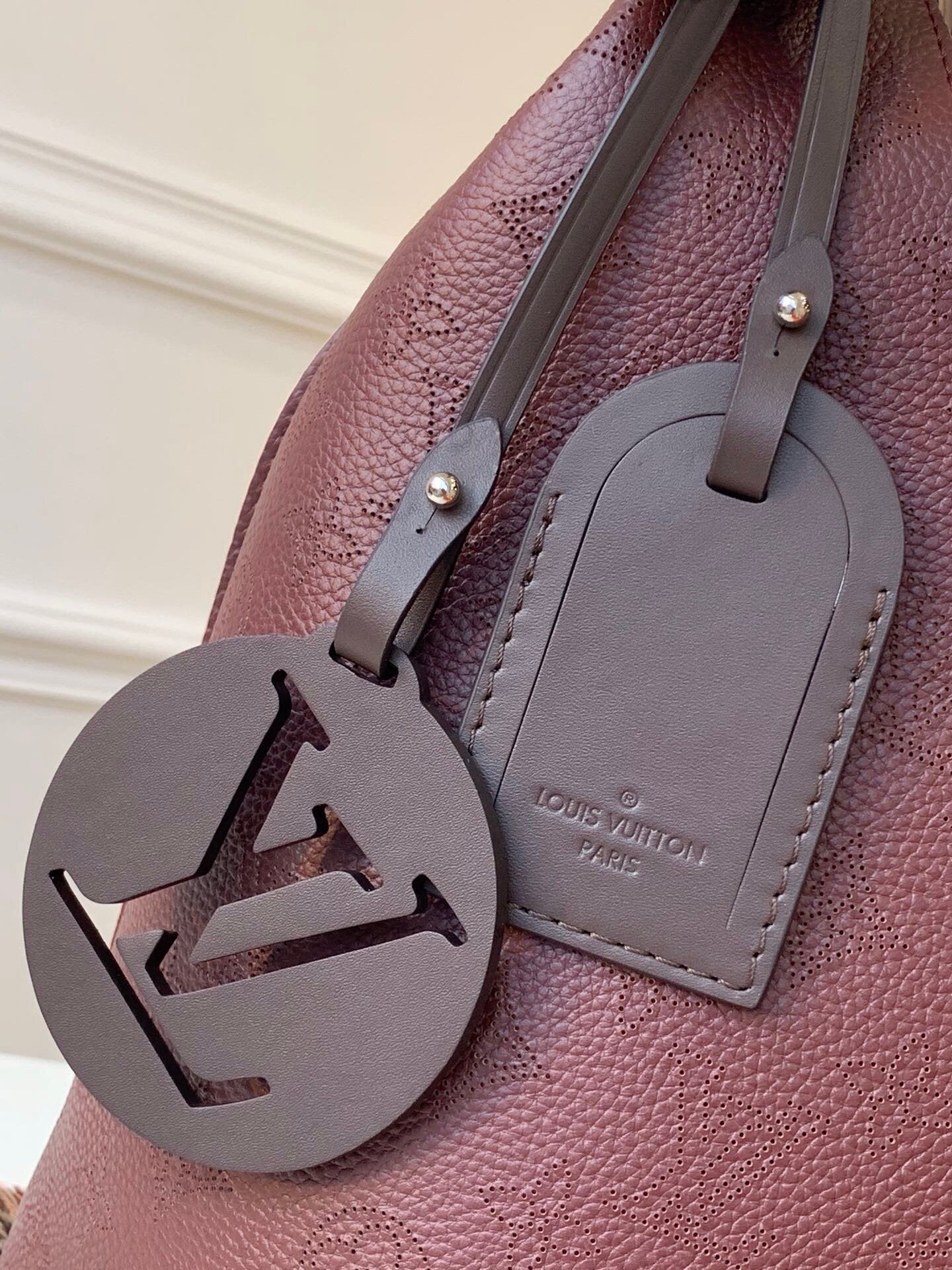 LV M53188 Louis Vuitton Carmel Mahina Bag M52950 Wine Red