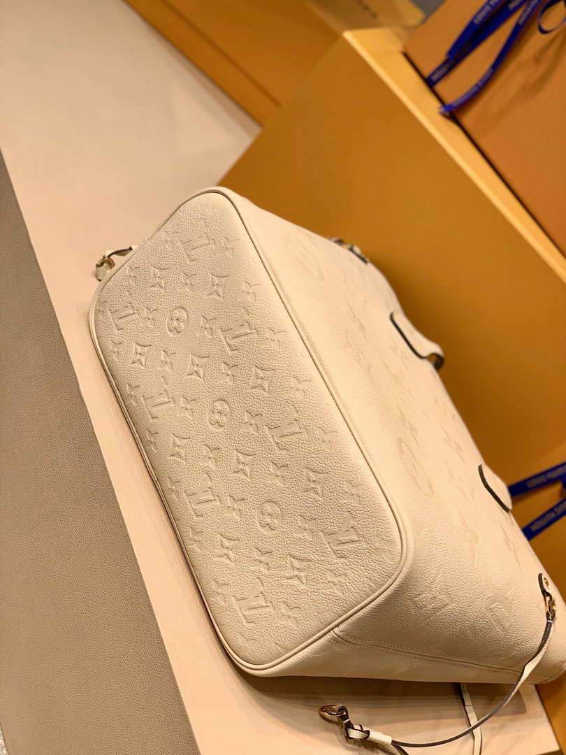 LV M45684 Louis Vuitton Neverfull MM M45686 Bag Embossed Cowhide Leather