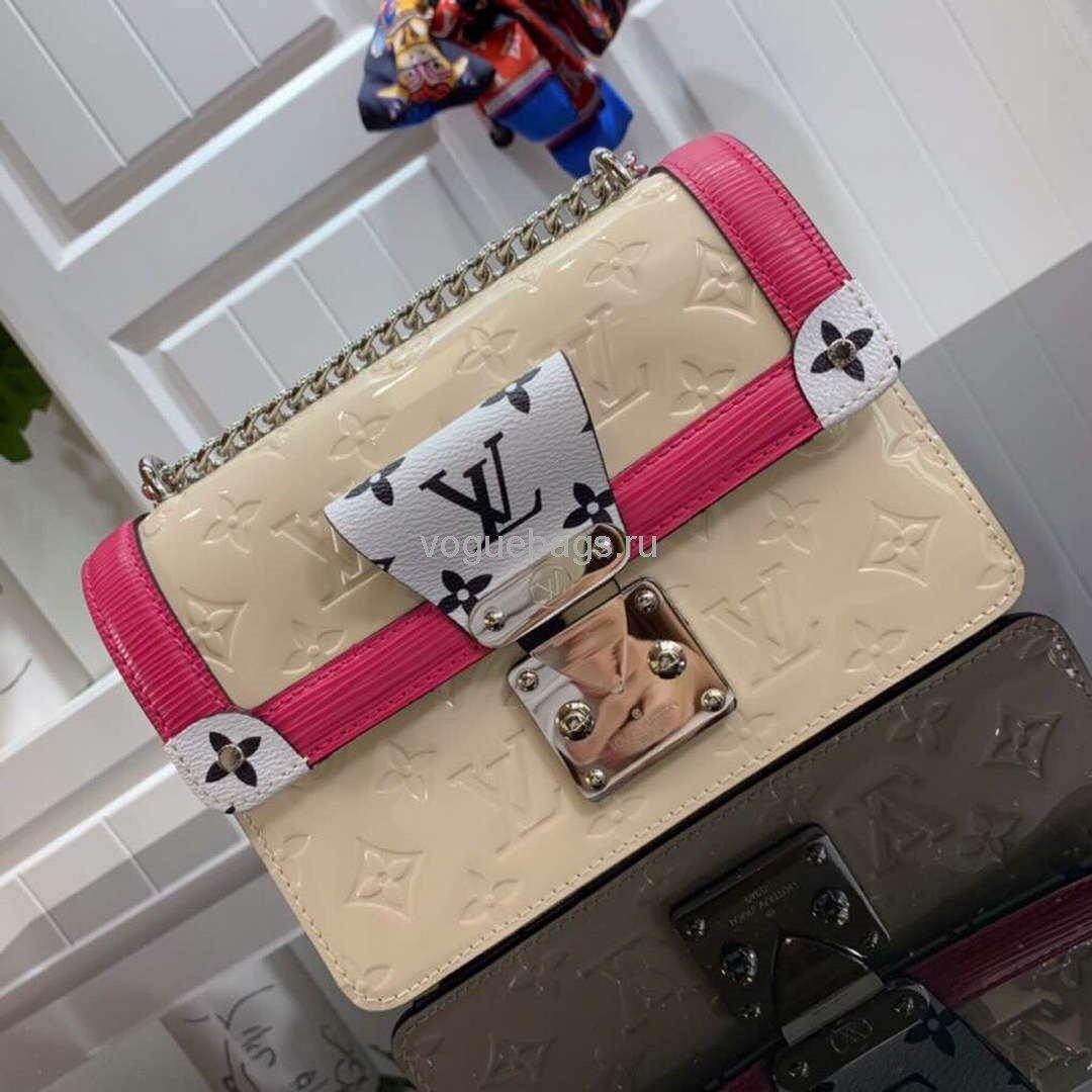 LV M90516 Louis Vuitton Wynwood Monogram Vernis Bag M90566 Beige
