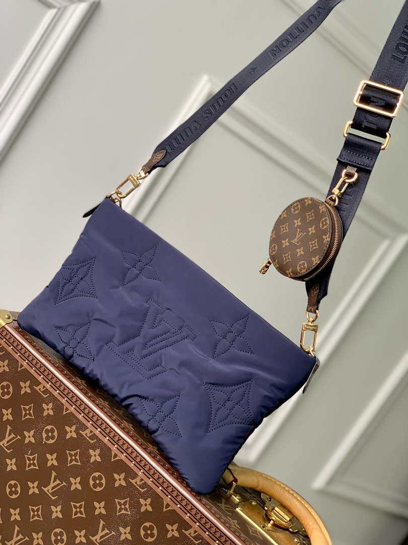 Louis Vuitton M21057 LV Maxi Multi Pochette Accessoires Bag M21056 Navy Blue and Silver