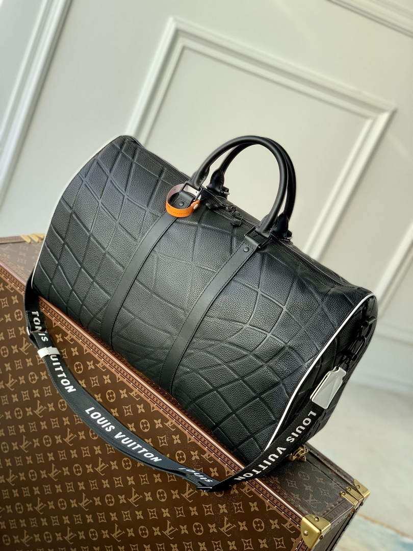 LV M21382 Louis Vuitton Keepall Bandouliere 50 Bag Black
