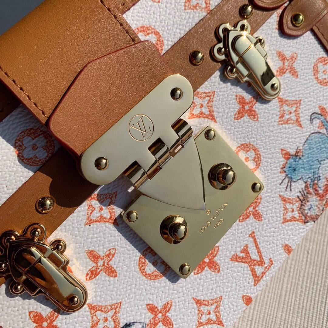 LV M40273 Louis Vuitton Petite Malle Monogram M54180 White and Yellow