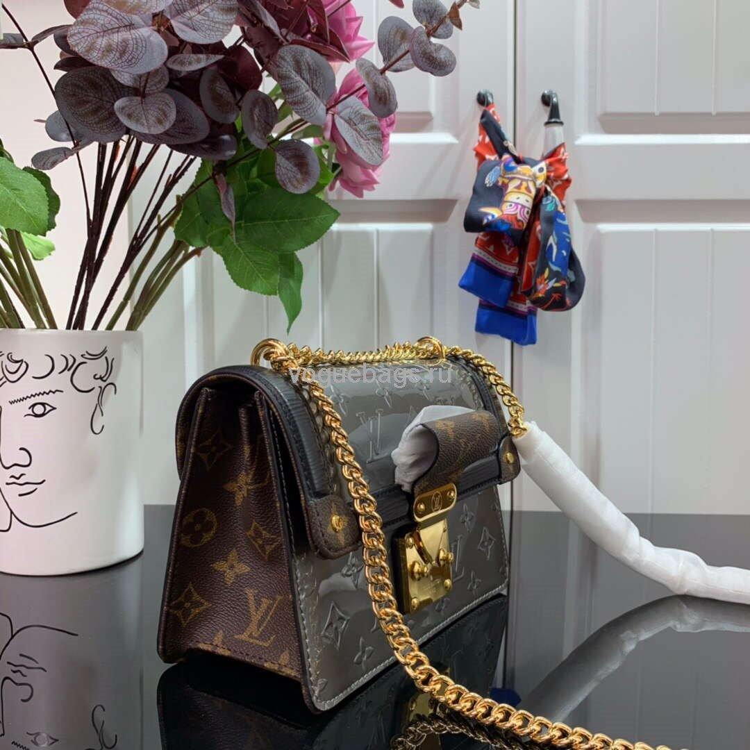 Louis Vuitton M90566 LV Wynwood Monogram Vernis Bag M90516 Silver and black