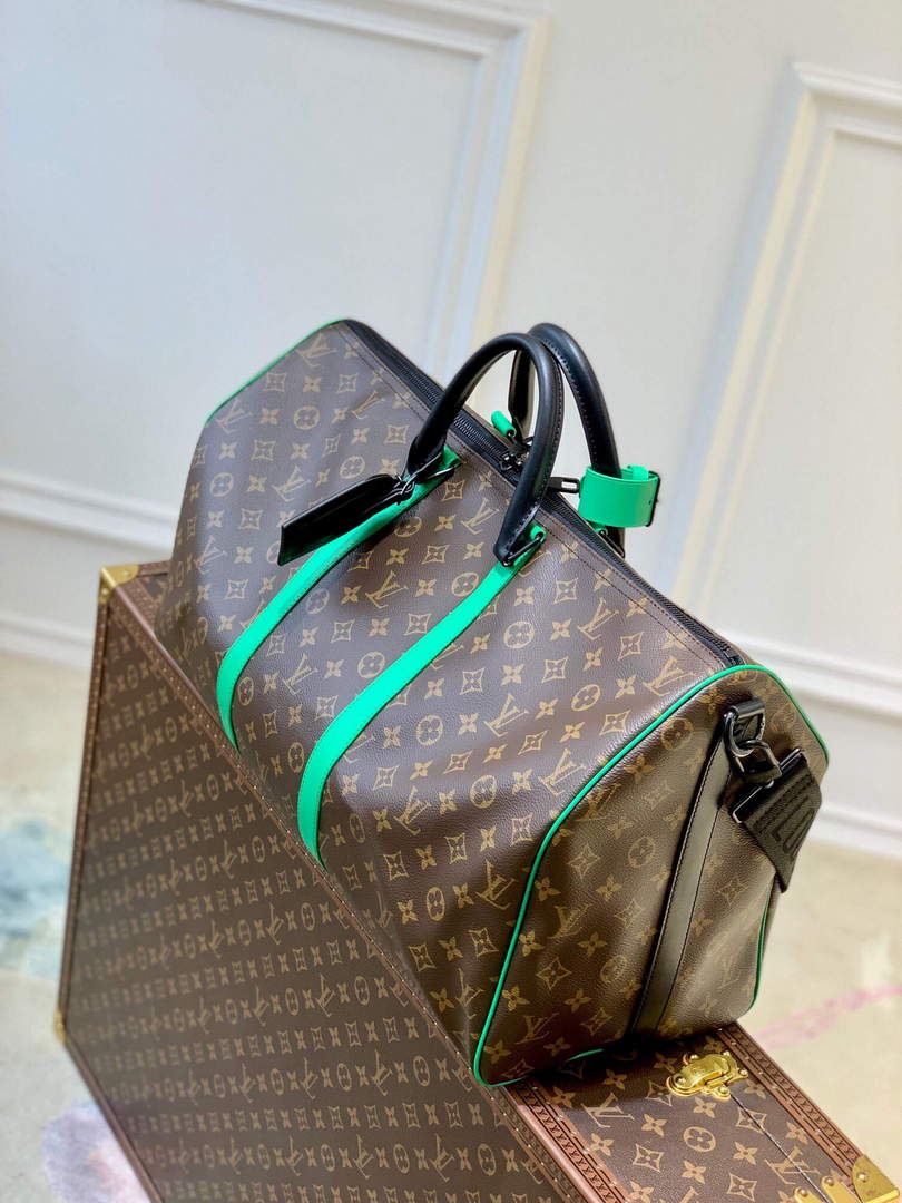 LV M46259 Louis Vuitton Keepall Bandouliere 50 Bag Minty Green