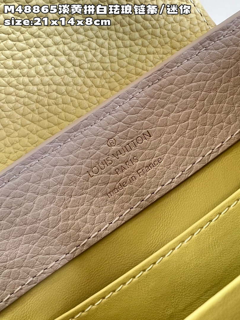 LV M22514 Louis Vuitton Capucines Mini Jaune Plume Yellow