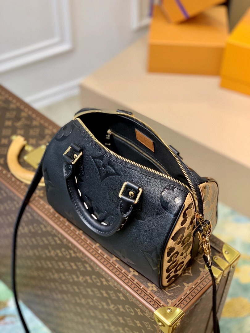 Louis Vuitton LV M58524 Speedy Bandouli��re 25 Handbag Black