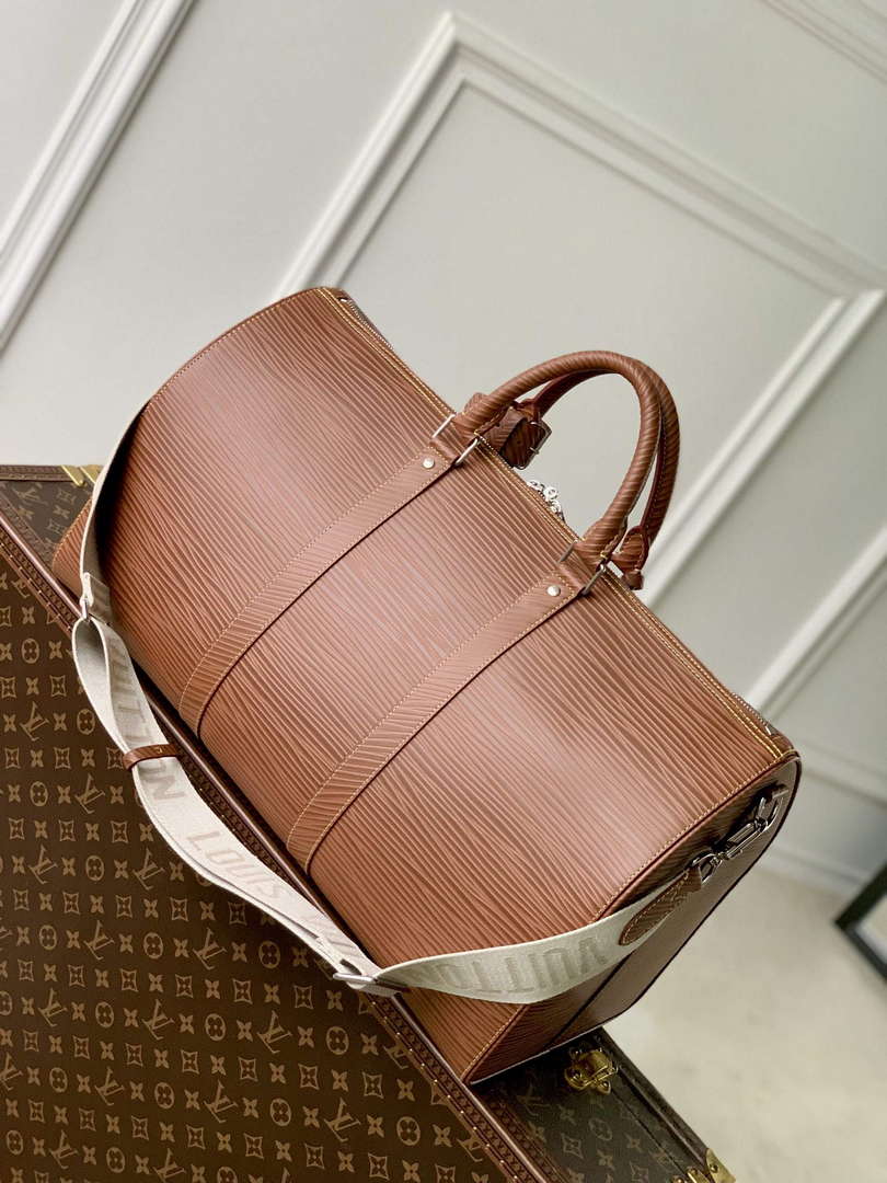 LV M23721 Louis Vuitton Keepall Bandouli��re 50 Bag Brown