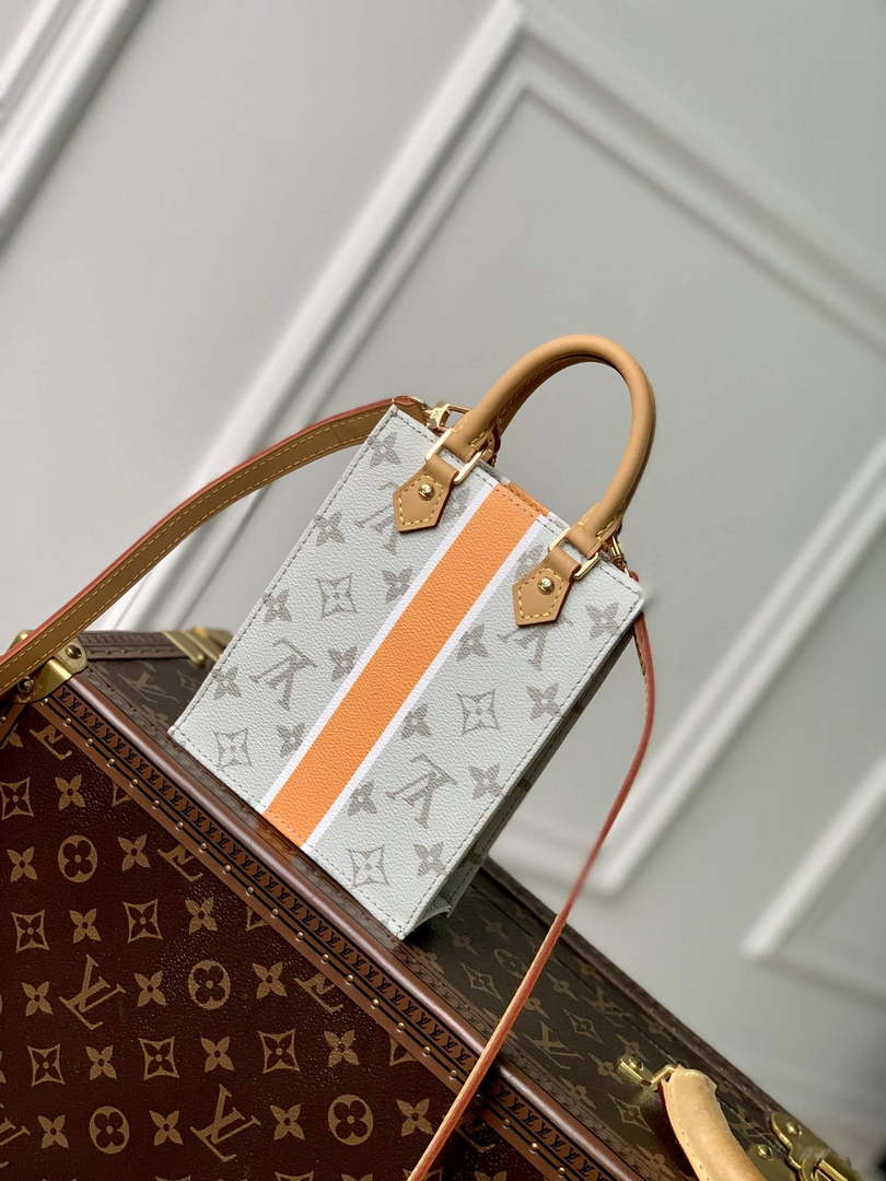 LV M23615 Louis Vuitton Petit Sac Plat Bag Beige/Ocher