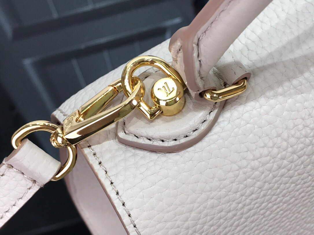 LV M57214 Louis Vuitton Twist one Handle PM Taurillon Leather Beige