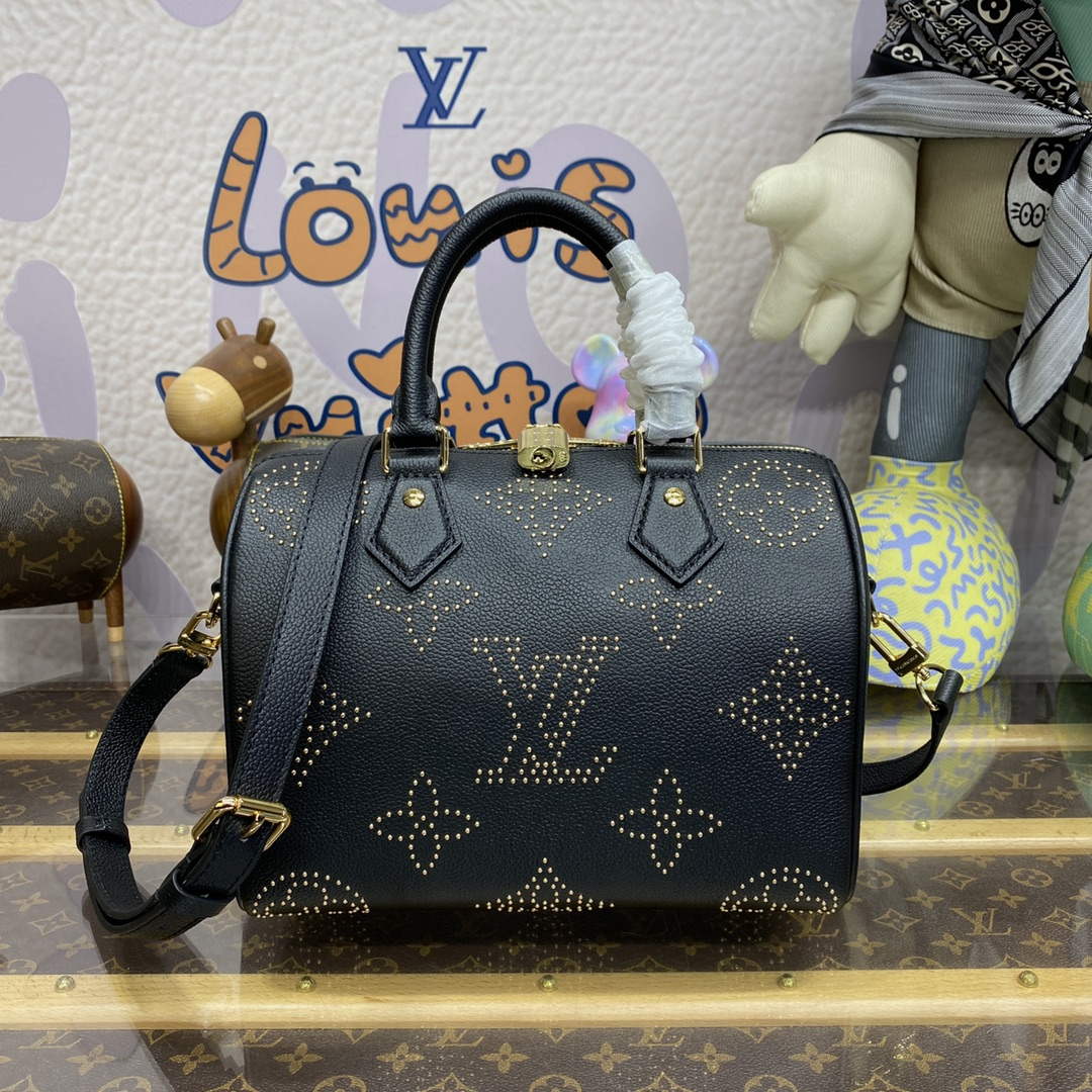 LV M46736 Louis Vuitton Speedy Bandouli��re 25 Handbag Black