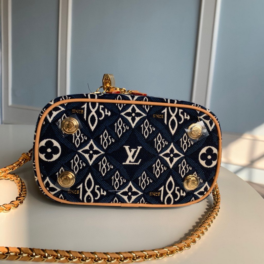 LV M57403 Louis Vuitton Since 1854 Vanity Pm Monogram Jacquard Bag Blue