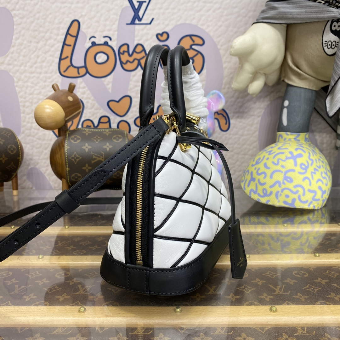 LV M23761 Louis Vuitton Alma BB Bag Black/White