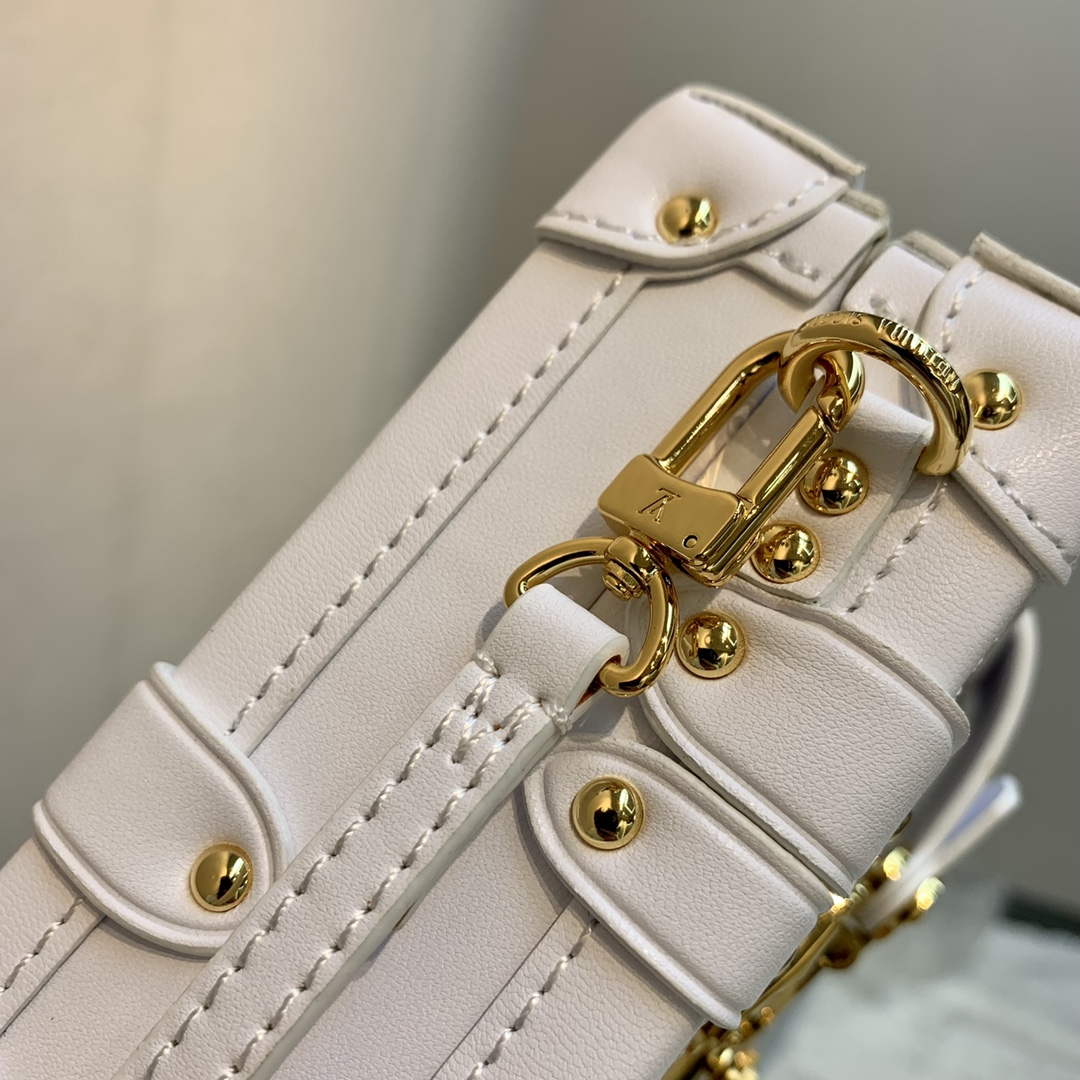 LV M20847 Louis Vuitton Petite Malle Handbag White