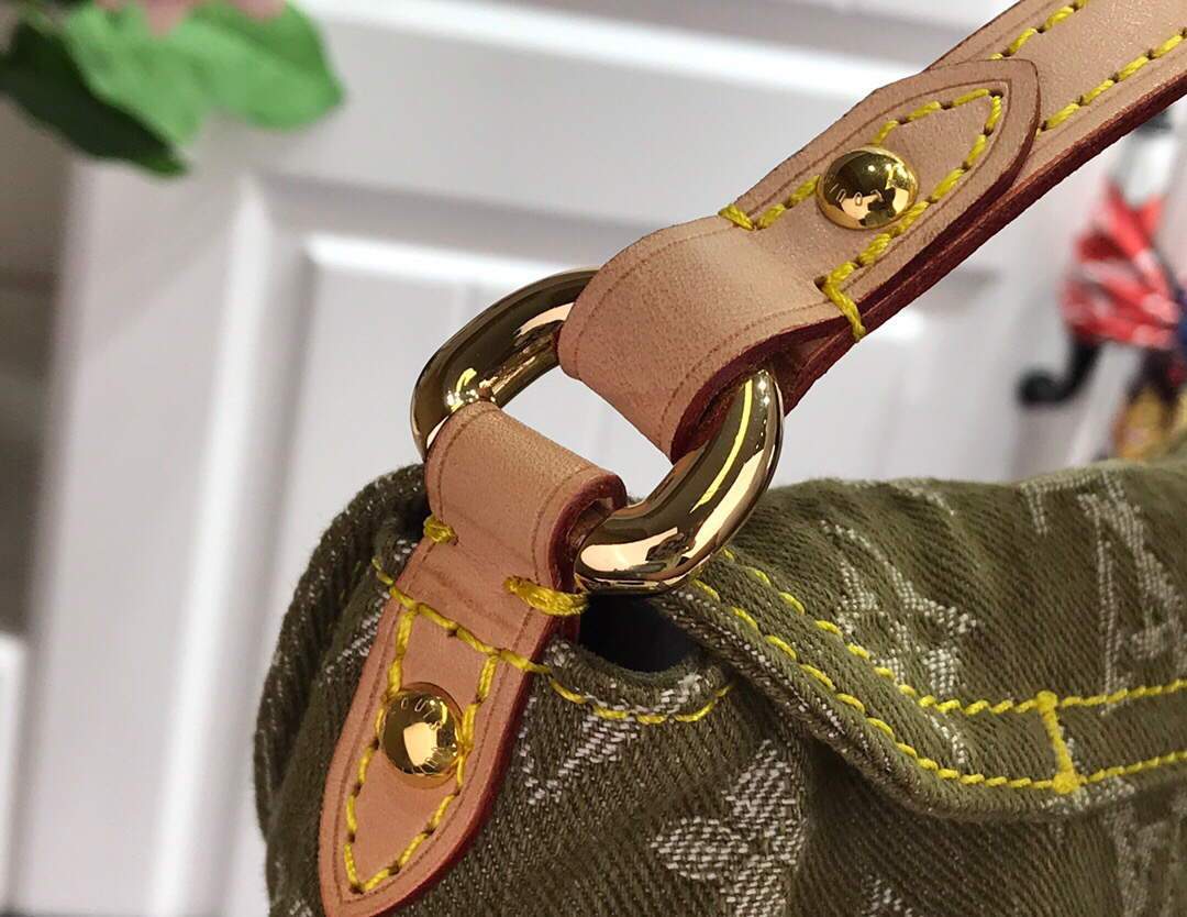 LV M95050 Louis Vuitton Monogram Denim Shoulder Bag Green