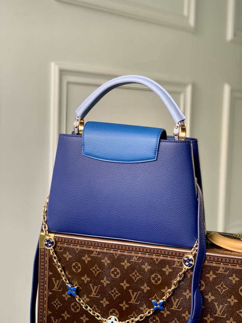 LV M20844 Louis Vuitton Capucines MM Handbag Blue