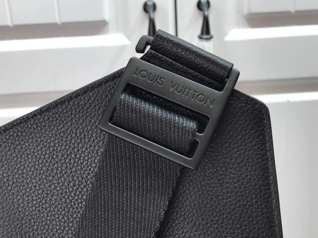 LV M57081 Louis Vuitton Sling Bag Black Grained Calf Leather
