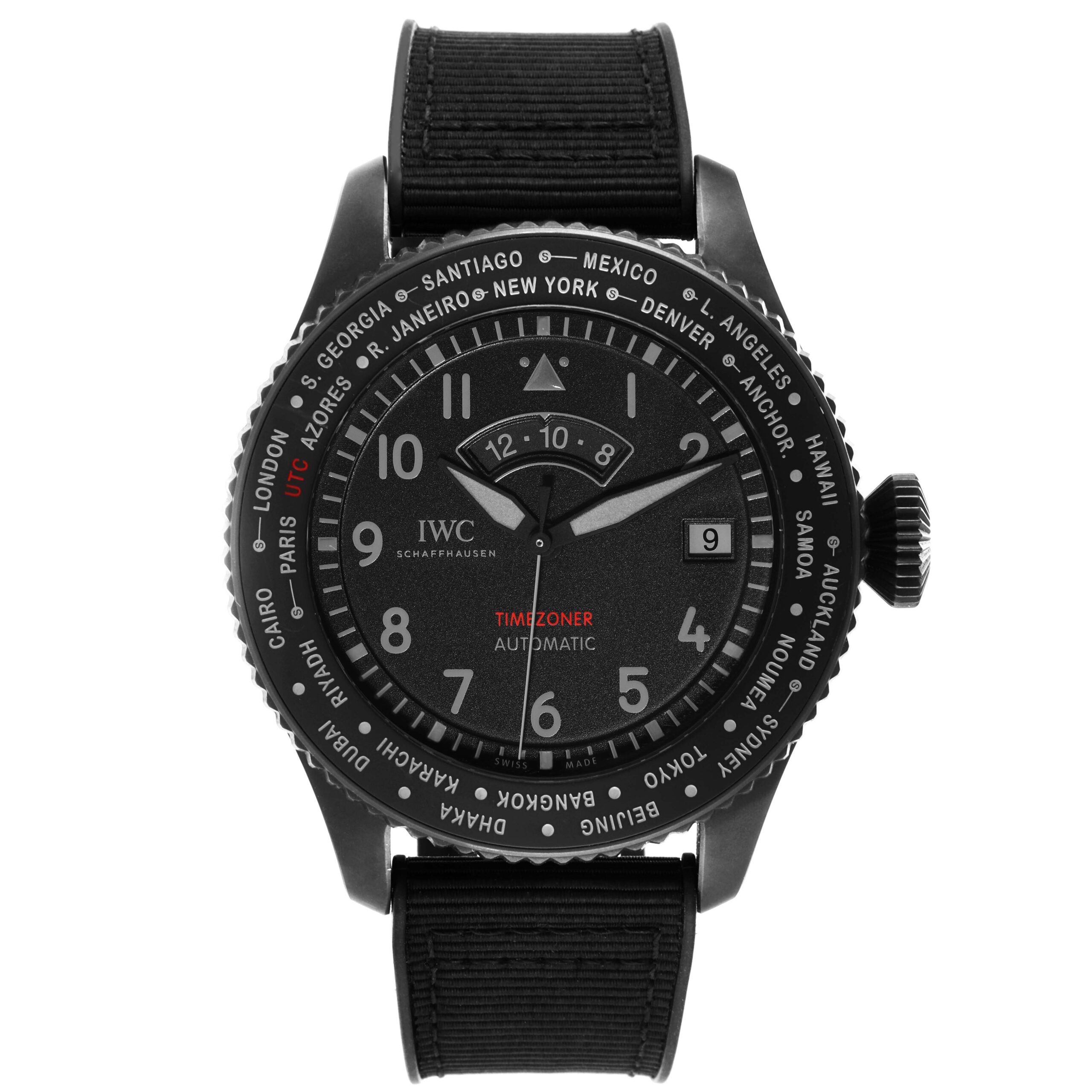 IWC Pilots Timezoner Top Gun Ceratanium Mens Watch IW395505 Box Card