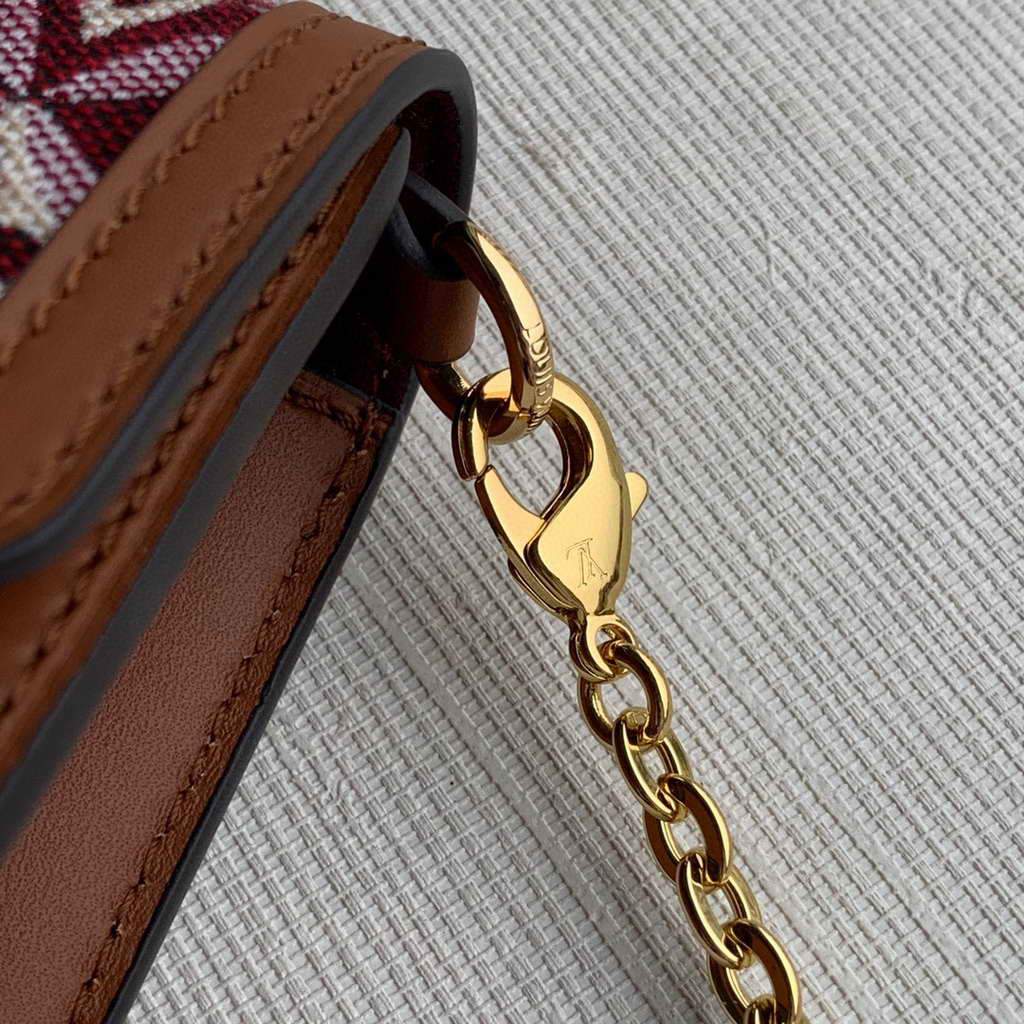 LV M69992 Louis Vuitton Since 1854 Dauphine Chain Wallet Monogram Red