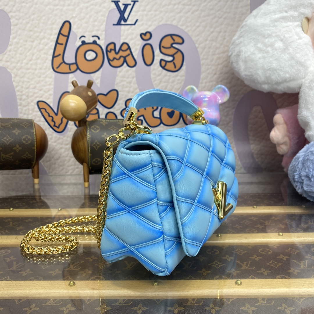 LV M24185 Louis Vuitton GO-14 MM Bag Lagoon Turquoise Blue