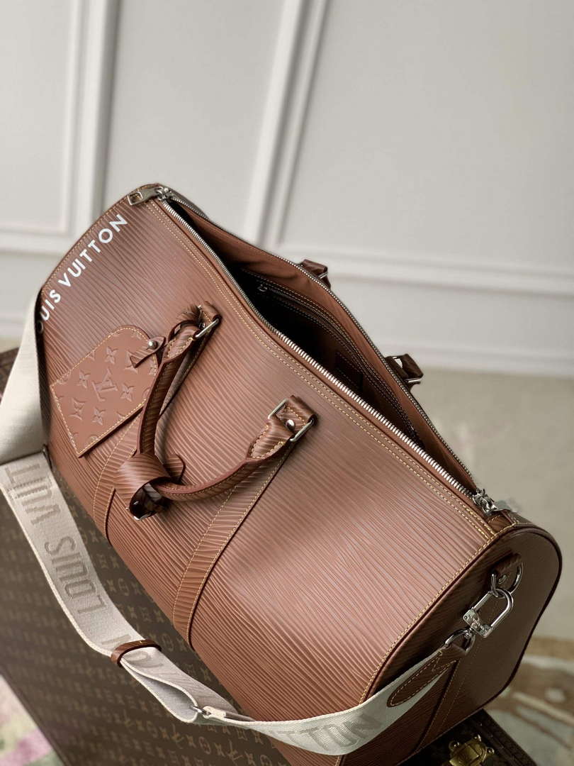 LV M23721 Louis Vuitton Keepall Bandouli��re 50 Bag Brown