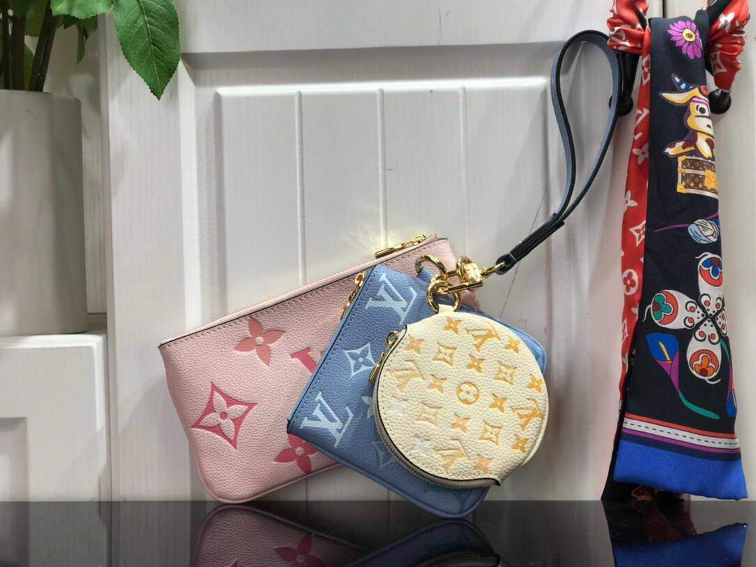 LV M80407 Louis Vuitton Trio Pouch Monogram Empreinte Leather