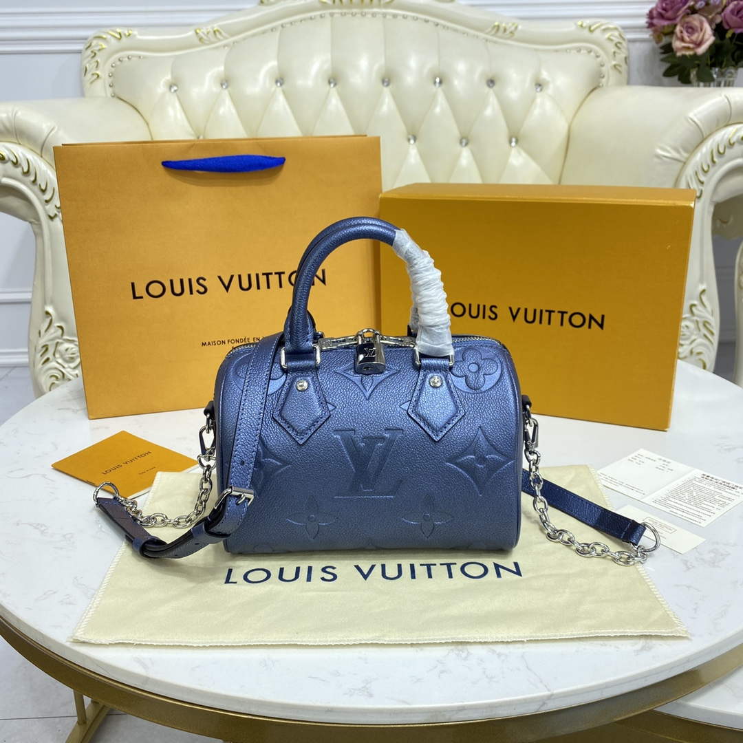 LV M58953 Louis Vuitton Speedy Bandouli��re 20 Bag Blue