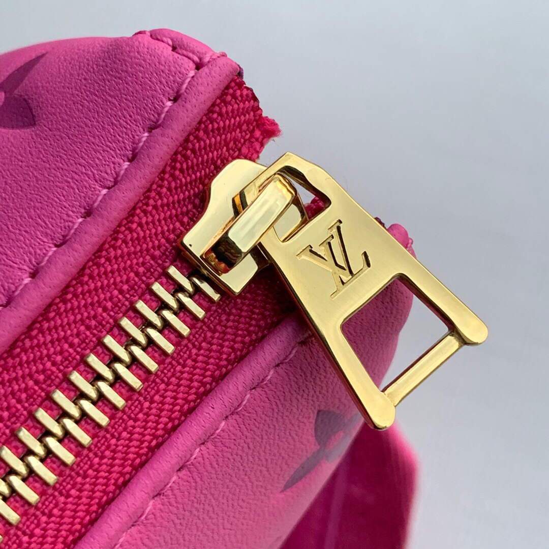 LV M58626 Louis Vuitton Coussin PM Lambskin Bag Rose Red