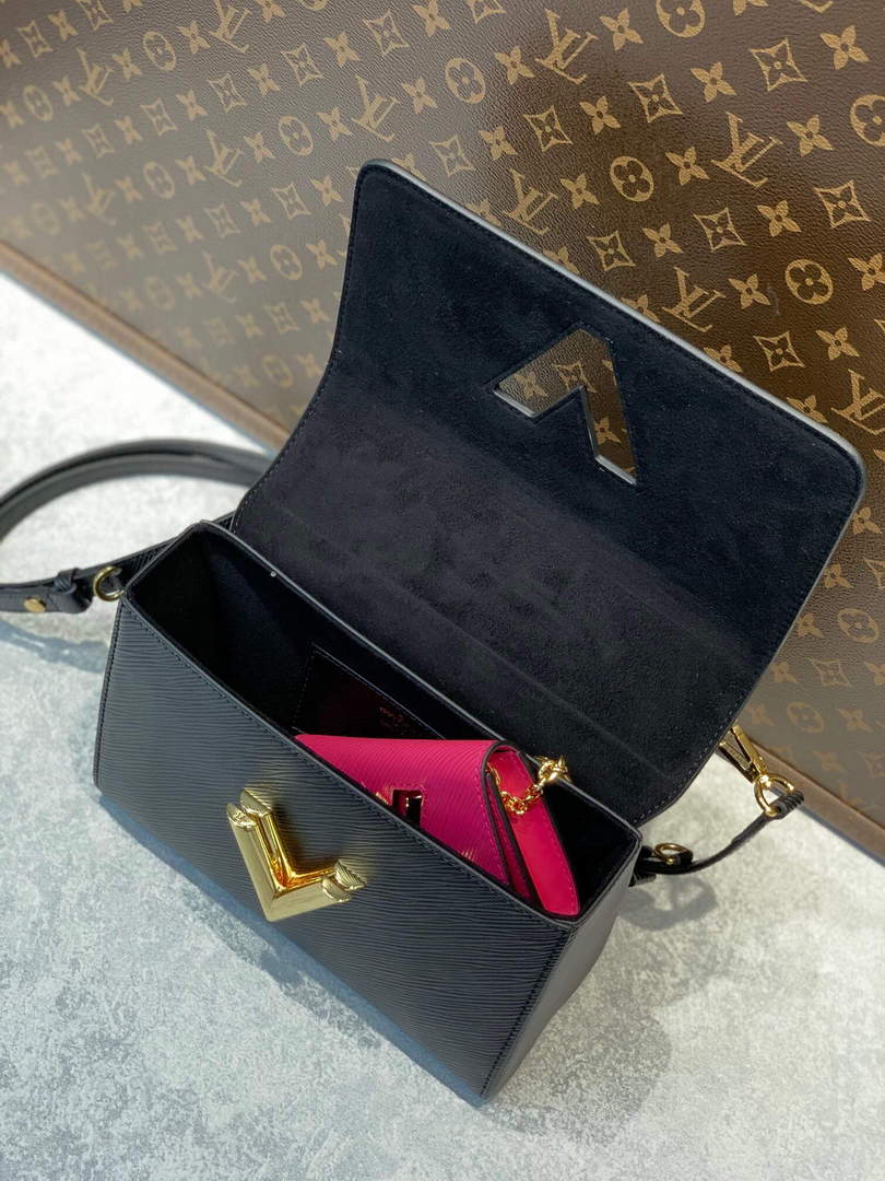 LV M59885 Louis Vuitton Twist MM Handbag Black