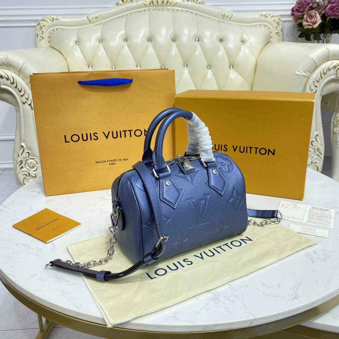 LV M58953 Louis Vuitton Speedy Bandouli��re 20 Bag Blue