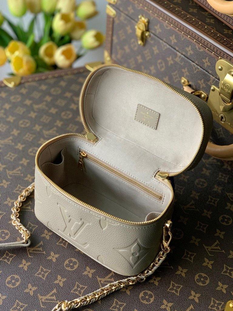 LV M45608 Louis Vuitton Vanity Pm Monogram Empreinte Leather M45599 Beige
