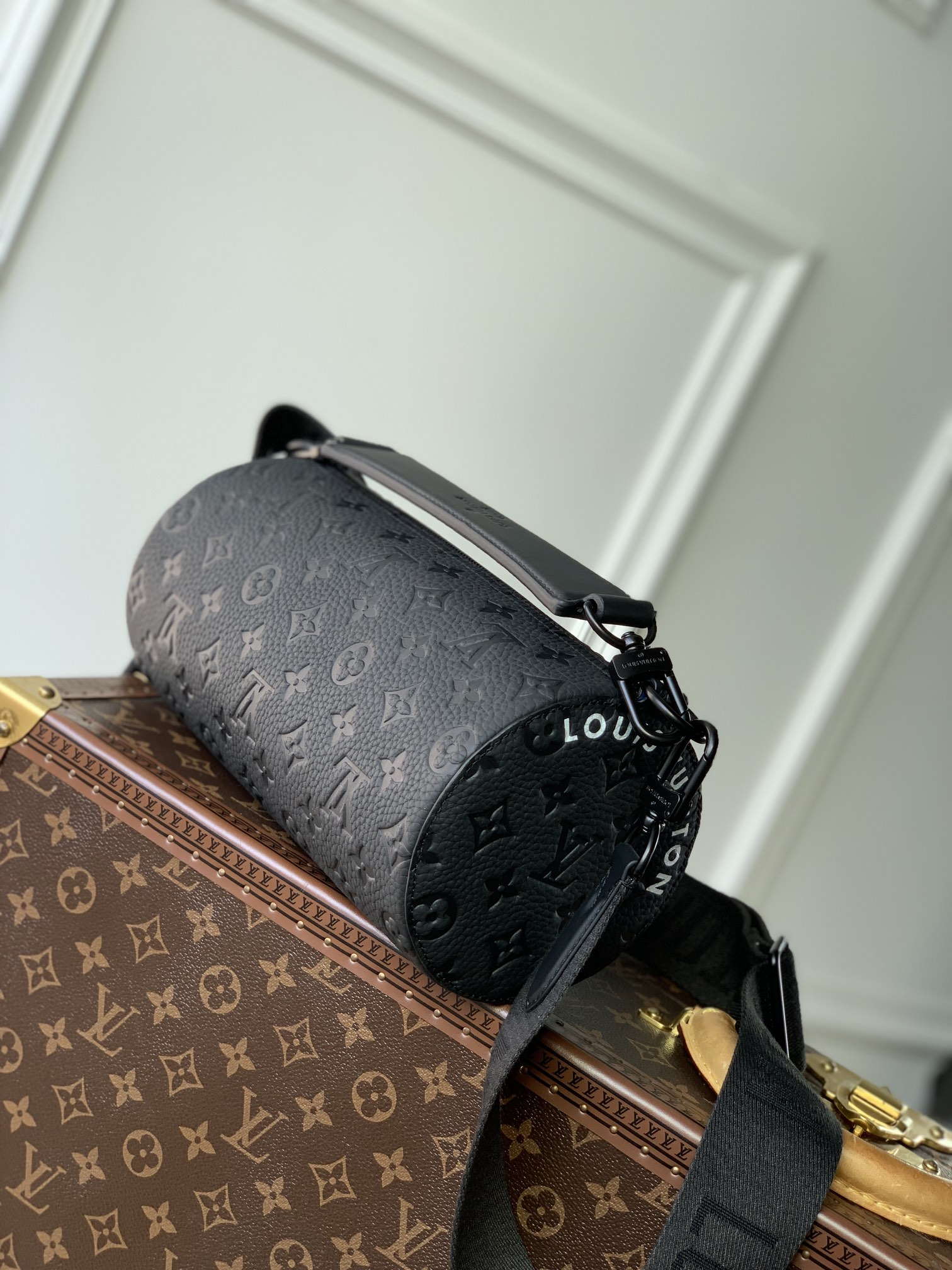 LV M46796 Louis Vuitton Soft Polochon PM Monogram Black