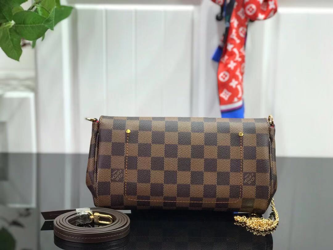 LV M40718 Louis Vuitton Favorite Mm M40717 Handbag Damier Ebene Canvas